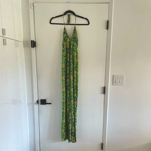 T-bags long print beach sundress xs